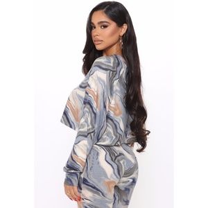 FASHION NOVA - DOWN TO EARTH LEGGING SET - BLUE/COMBO